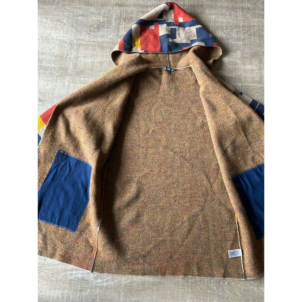 Toad&Co Heartfelt Hoodie Women XL 100% Wool Geometric Long Cardigan Coat - Picture 8 of 14